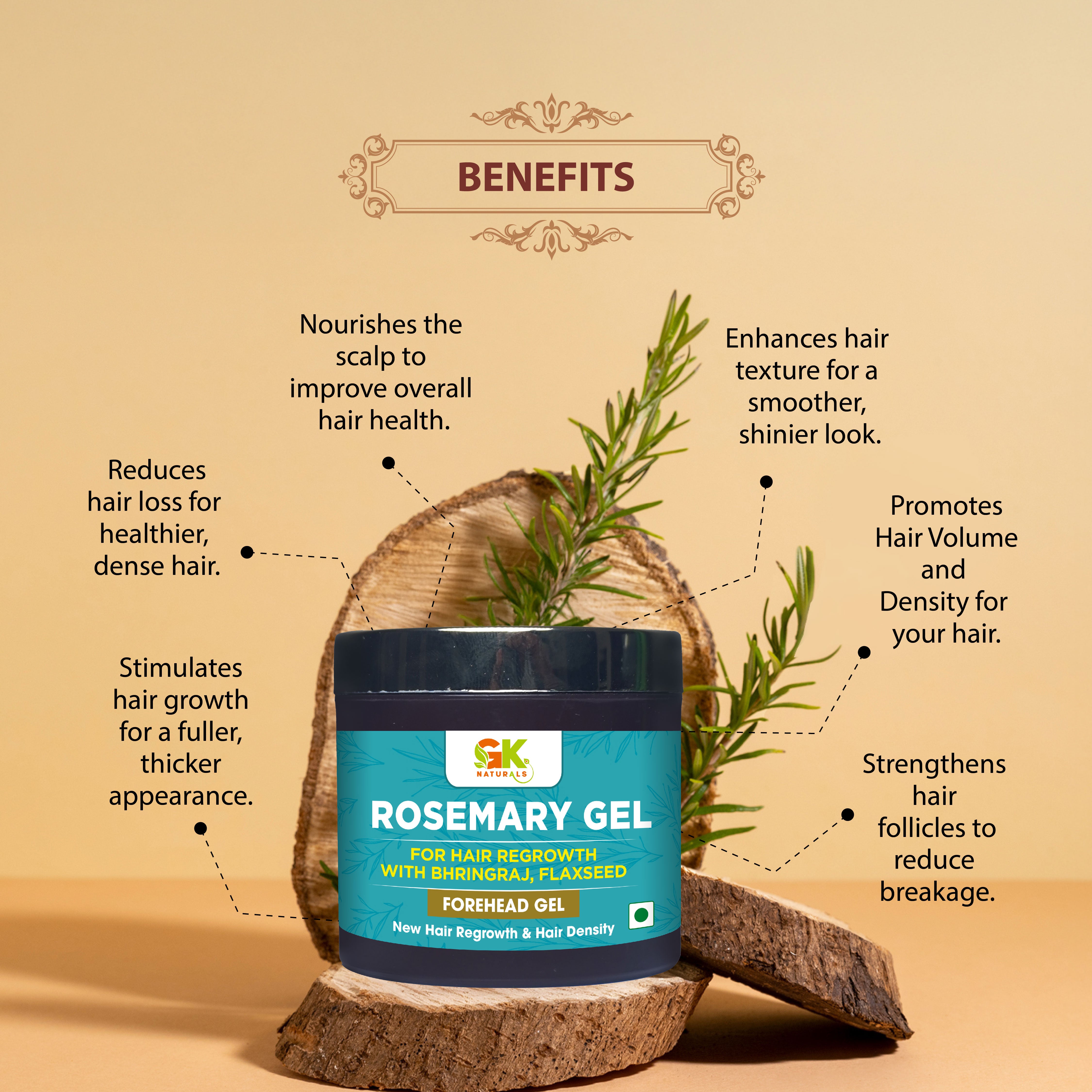 Rosemary Gel For Hair Growth with Bhringraj, Flaxseed
